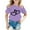 Purple, variant on Kid Girls Graphic Tee Shirt, Short Sleeve, Round Neck, Casual Preppy Style, Summer Tops