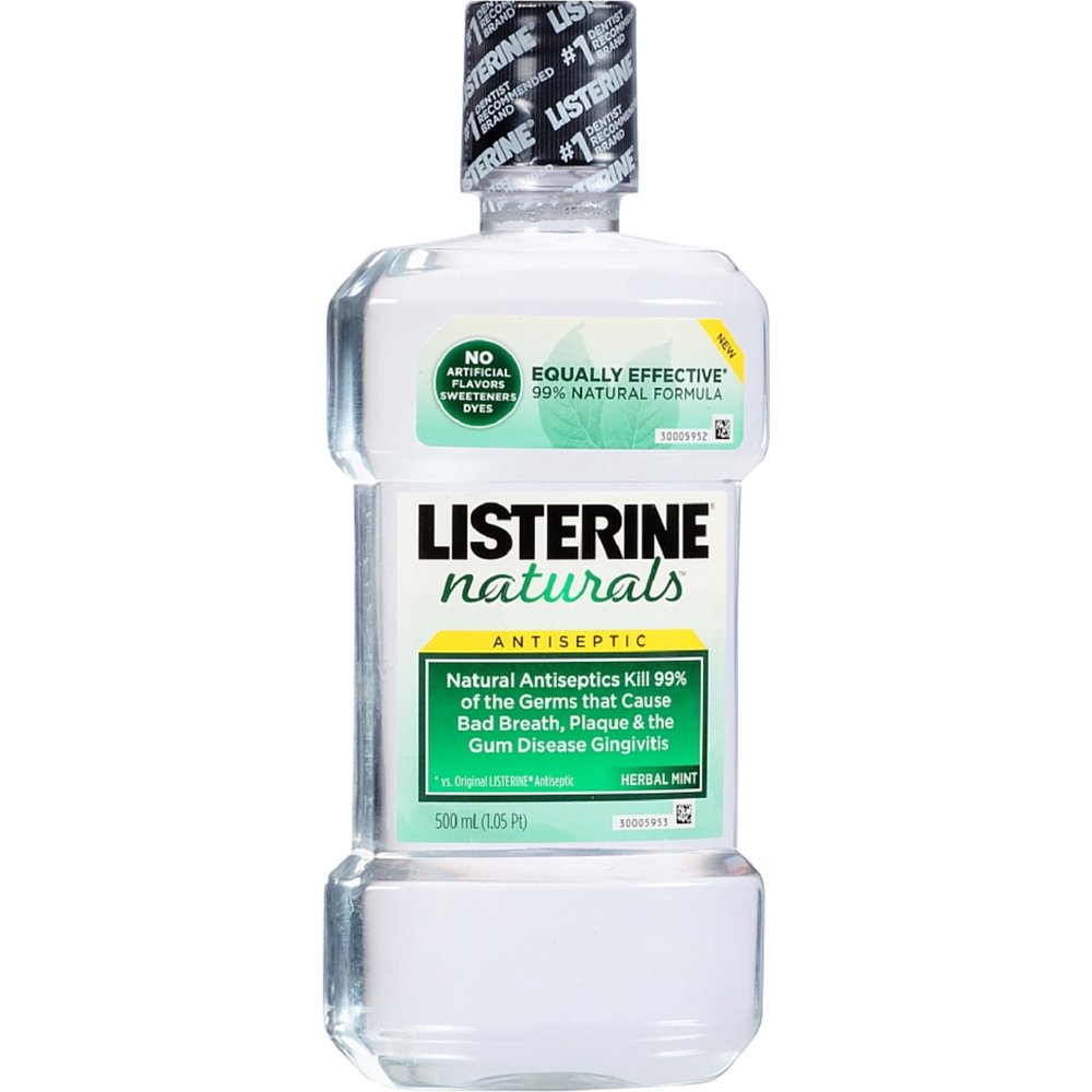 Listerine Naturals Antiseptic Mouthwash, Herbal Mint 16.90 oz (Pack of