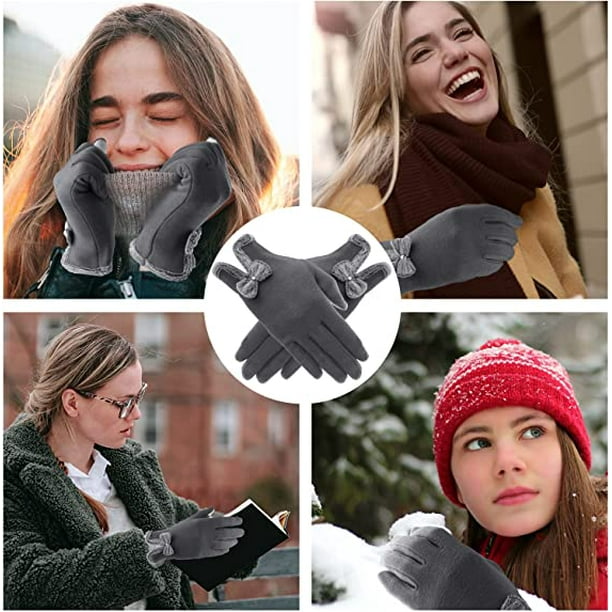 Gants d'hiver pour femmes Gants chauds à écran tactile Gants coupe