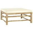 thumbnail image 3 of vidaXL 3 Piece Patio Lounge Set with Cream White Cushions Bamboo, 3 of 10