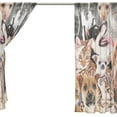 thumbnail image 4 of Coolnut Dog Cat Herd Sheer Gauze Door Curtain Window Curtain Drapes for Living Room Kids Bedroom Window Treatment Decor W55 x L78 In 2 Panels, 4 of 4