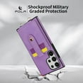 thumbnail image 3 of TECH CIRCLE for Galaxy S23 Ultra Wallet Case 6.8" 2023, PU Leather Back Cover Case with Stand Function, Built-in Card Slots & Mirror, Portable Lightweight Case with Shoulder Strap & Lanyard, Purple, 3 of 8