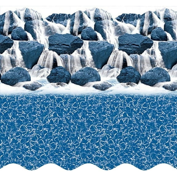 SmartLine 15' x 24' Oval Waterfall Overlap Above Ground Swimming Pool Liner, 48/52" Height, 20 Gauge