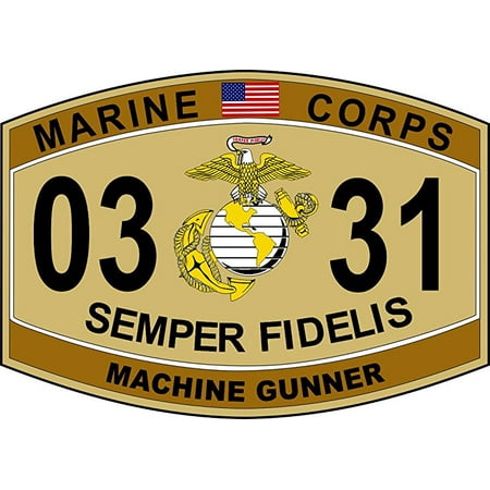 Machinegunner Marine Corps Mos 0331 Desert Tan 11 75 Inch Decal