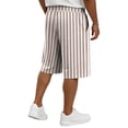 thumbnail image 5 of HKYNLAG Men's Summer Beach Shorts Elastic Waist Drawstring Striped Bermuda Shorts Casual Vacation Holiday Shorts with Pockets Khaki 4XL, 5 of 5