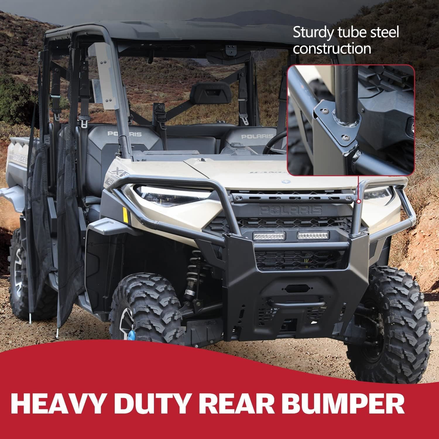 A & UTV PRO Front Bumper for 2018-2023 2024 Polaris Ranger XP 1000 / Crew XP 1000 / Ranger 1000 / Ranger 1000 XP Accessories, Replace OEM #2882531