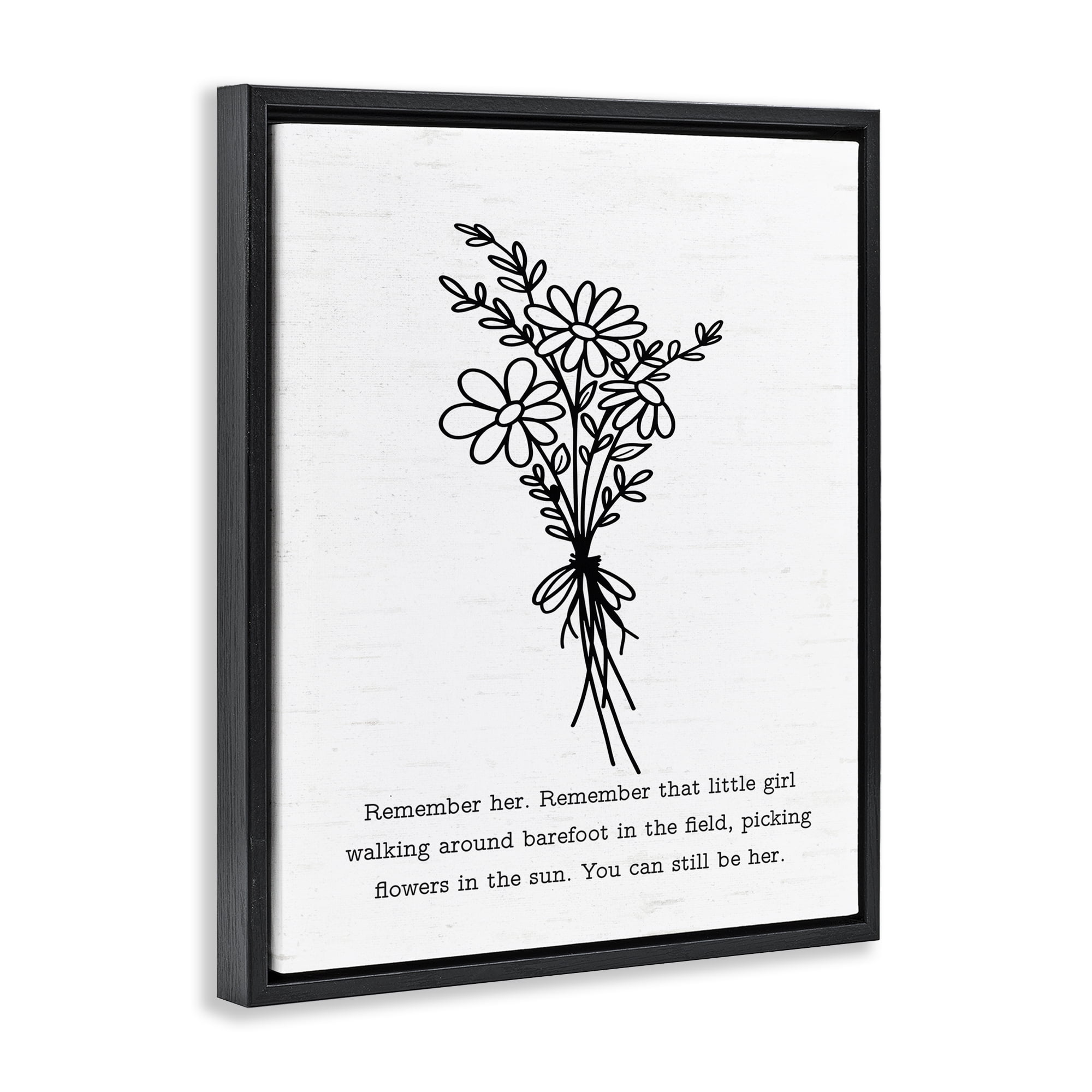 Stupell Industries You Can Still Be Her Plants & Flowers Painting Black Floater Framed Canvas Art Print Wall Art, 17 x 21
