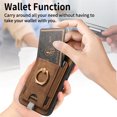 thumbnail image 6 of Wallet Case Designed for iPhone 12 Mini with Detachable Card Holder, Rotation Ring Kickstand Case, Magnetic Vintage PU Leather Cover Compatible with MagSafe Shockproof Case for iPhone 12 Mini, Brown, 6 of 10