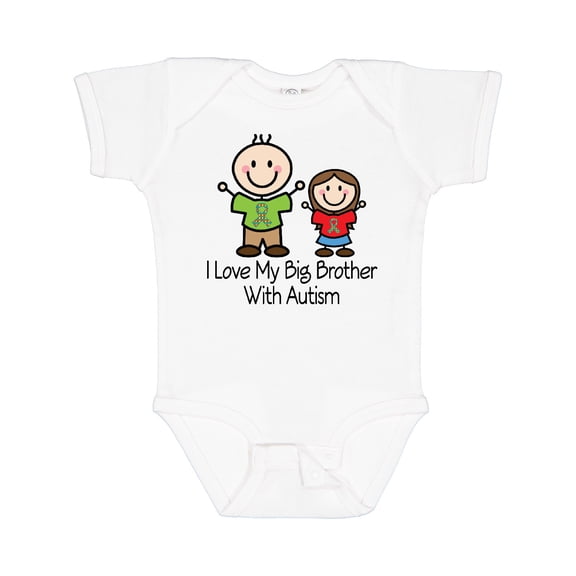 Inktastic I Love My Brother with Autism Girls Baby Bodysuit