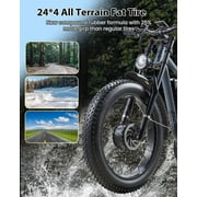 3000W(Peak)28MPH Electric Bike for Teens Adults,24 Fat Tire Off-Road EBike with 48V25AH Battery,Hydraulic Brakes,Electric Mountain Trail for Age 13+UL2849