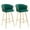 26-Inch | Green, variant on Hassch 30 Inch Velvet Upholstered Bar Stools Set of 2, Modern Counter Barchairs with Padded Seat, Curved Backrest, Golden Metal Legs and Armrests for Kitchen Island & Dining Room (Green)