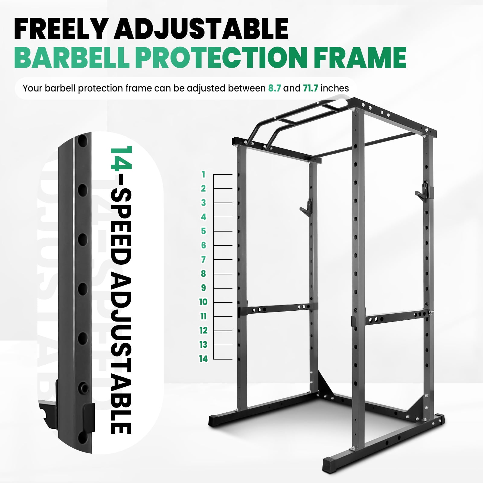 Squat Rack Stand with 1200 lbs Capacity - Compatible with Standard and Olympic Barbells for Home Gym Sessions