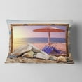 thumbnail image 2 of Designart Framed Effect Beach Sunset - Seashore Throw Pillow - 12x20, 2 of 5