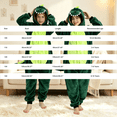 thumbnail image 5 of Ruyang Kids Plush Hooded Jumpsuit Dinosaur Button Down Long Sleeve Jumpsuits with 3D Spiked Tail Animal Theme Party Clothes for Boys Girls, 5 of 9