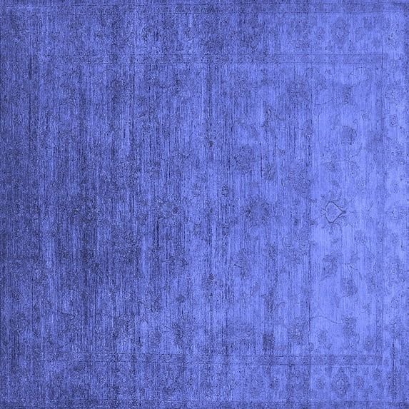 Ahgly Company Indoor Square Oriental Blue Industrial Area Rugs, 6' Square