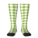 thumbnail image 1 of Fotbe White Green Plaid Calcetas Divertidas Estampadas para Hombre y Mujer, Calcetas de Algodón hasta la Rodilla para Caminar, Correr, Enfermería y Embarazo, 1 of 6