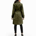thumbnail image 4 of Trench Coat Women Fall Coats Women's Solid Color Thin Double Belted Windscreen Coat Loose Casual Windbreaker Coat, 4 of 5