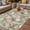 Light Green Light Pink, variant on Vintage Spring Floral Outdoor Rug for Patio/Deck/Porch, Non-Slip Large Area Rug 4 x 6 Ft, Summer Botanical Watercolor Indoor Outdoor Rugs Washable Area Rugs, Reversible Camping Rug Carpet Runner