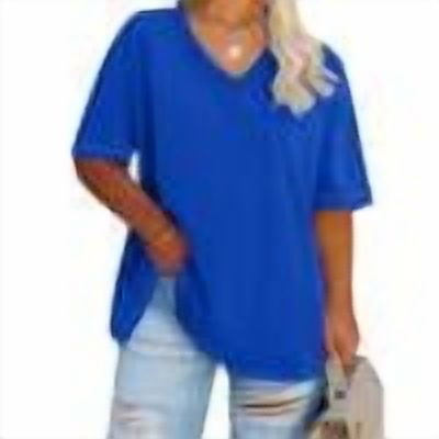 RKSTN Womens Tops Plus Zise Solid Color V Neck Loose Fit Short Sleeve Comfortable Tees Basic Style Versatile Undershirts Spring Summer Tops