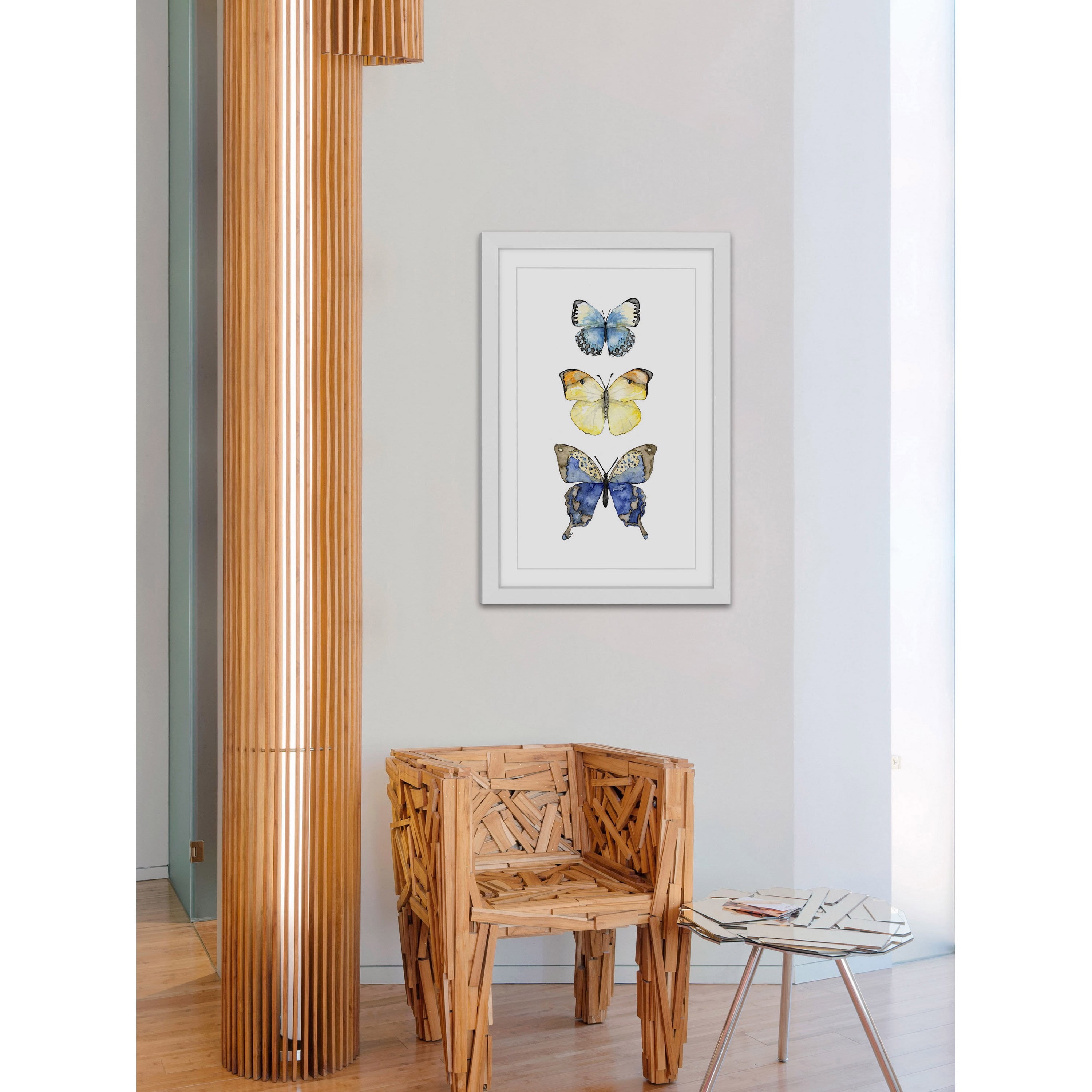 Marmont Hill "Three Butterflies" by Rachel Byler Framed Painting Print