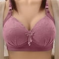 thumbnail image 3 of Women's Lace Underwire Bra Set - Padded Push-Up - Adjustable Bustier - Sexy Yet Comfortable | Hontri | Women's Large Size Bra Without Ring Thin Cup Side Breast Breathable (Pink | 38), 3 of 3