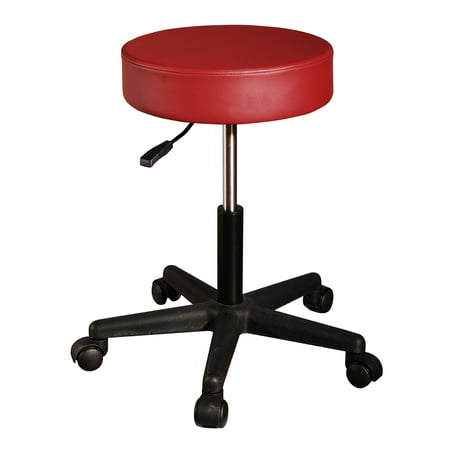 Master Massage Pneumatic Swivel/Rolling Massage Stool Burgundy