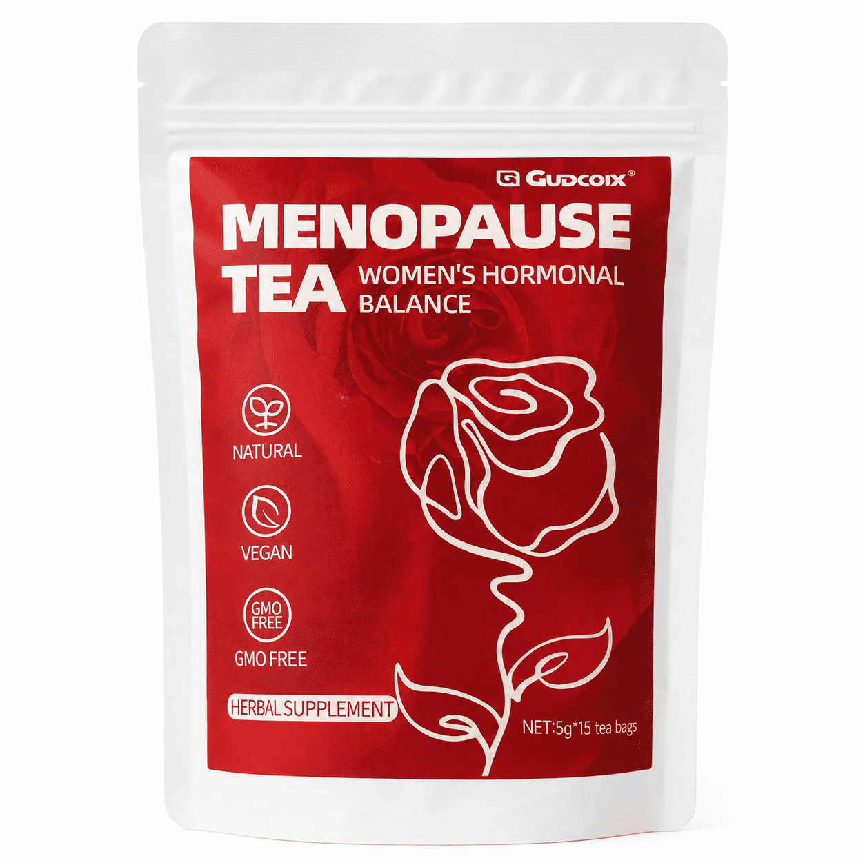 Gudcoix Menopause Herbal Tea – Women’s Balance Wellness Tea, Natural Herbal Blend, , Vegan Non-GMO 15 Tea Bags