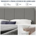 thumbnail image 3 of Allewie Full Size Dutch Velvet Upholstered Platform Bed Frame/Vertical Channel Tufted Adjustable Headboard/Low Profile Bed Frame/No Box Spring Needed/Easy Assembly/Grey, 3 of 8