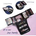 thumbnail image 4 of Soft Makeup Box Train Bag Case Pallette Pockets Artist Cosmetic Nail Kit Handbag with Carry Strap Makeup Storage Organizer Box for Jewelry Make-Up Brushes Toiletry, 4 of 5