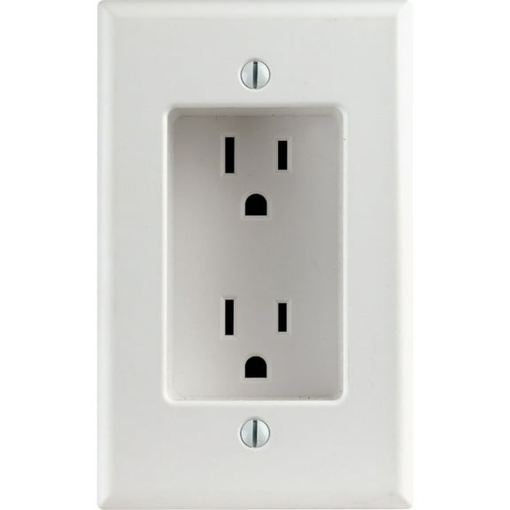 1PACK Leviton 15A White Recessed 5-15R Duplex Outlet