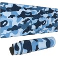 thumbnail image 1 of Navy Blue Camo Gaming Mouse Pad XL, Extended Stitched Edges Mousepad, Large Mouse Mat Desk Pad, Long Non-Slip Rubber Base Mice Pad（31.5x12 Inch）, 1 of 5