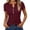 14# Wine, variant on Women Short Sleeve Tops V Neck Rib Knit Slim Fit Shirts Basic Tee 2026 Summer Casual T-Shirt Clothes,Light Blue XL