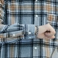 thumbnail image 6 of VBTAPA Big and Tall Button Down Shirts for Men Flannel Plaid Shirt Lightweight Shacket Casual Stylish Tops with Chest Pocket Deals of The Day Light Blue XXXL, 6 of 8