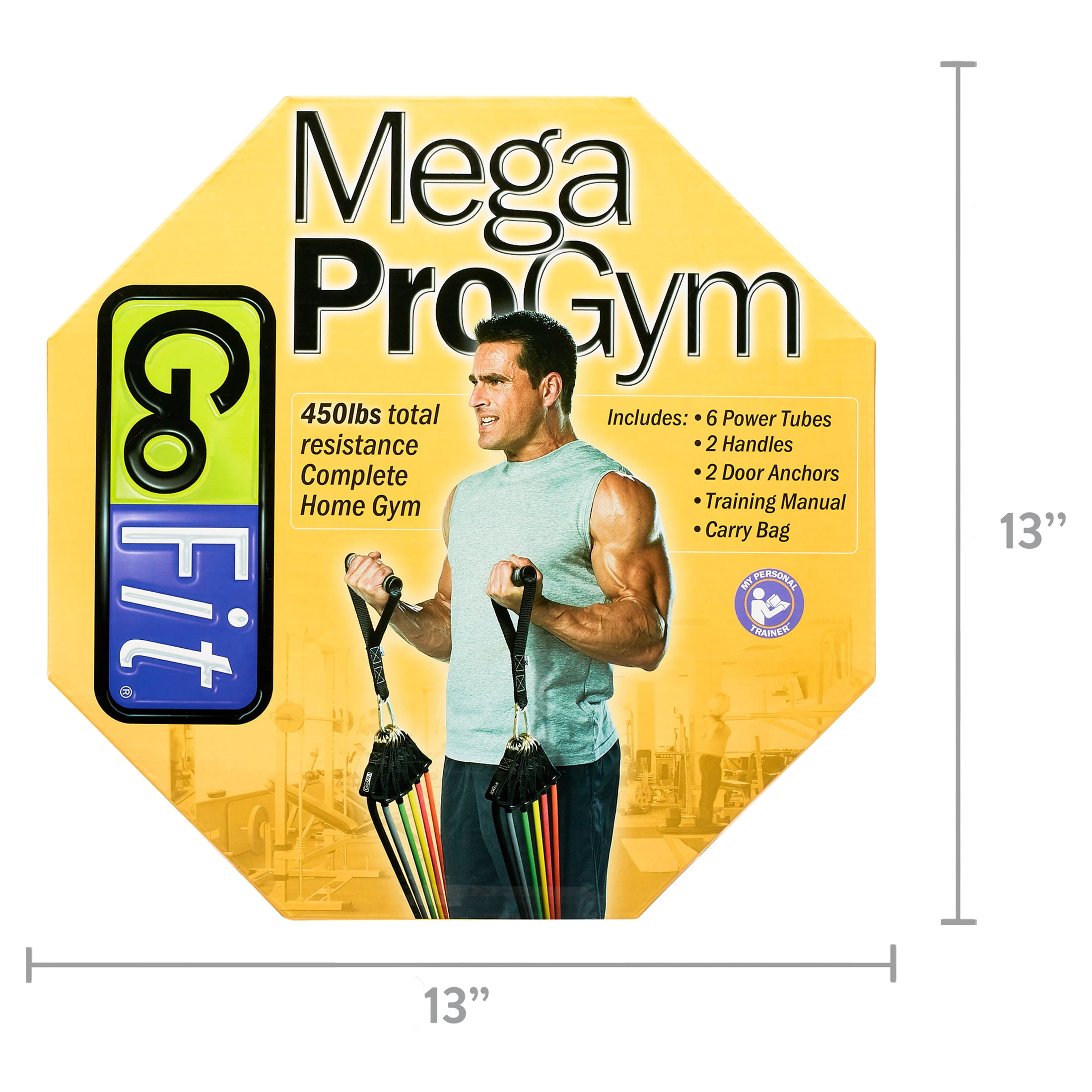 GoFit Mega ProGym Complete Home Gym System with 6 Resistance Tubes, 450 lbs Total Resistance