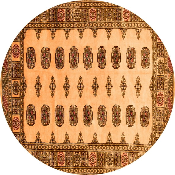 Ahgly Company Indoor Round Southwestern Orange Country Area Rugs, 7' Round