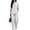 White, variant on SONXAHE Tie Neck Puff Sleeve Two Piece Set for Women Elastic Waist Daily Urban Matching Pant Suit