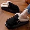 thumbnail image 4 of Dakaela Womens Winter Platform Mules Fleece Lined Suede Snow Mini Boots Indoor Outdoor Walking Clogs Shoes, 4 of 8