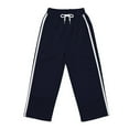thumbnail image 3 of GBSYEWXS Pants For Little Girls Child Size 9-10 Years Straight-Leg Casual Relaxed Comfortable Drawstring Waist Navy Trousers, 3 of 9