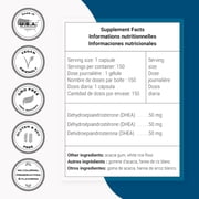 SuperSmart - DHEA 50mg - DHEA Supplement for Men & Women | Non-GMO & Gluten Free - 150 Vegetarian Capsules