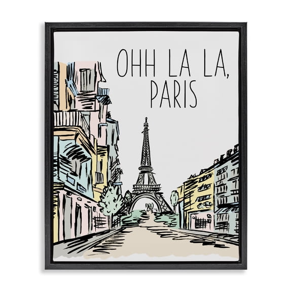 Stupell Industries Ohh La La Paris Black Framed Floater Canvas Wall Art, design by Elizabeth Medley