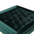 thumbnail image 4 of Benjara Vien 37 Inch Accent Ottoman, Square, Green Tuft Velvet, Gold Polished Steel, 4 of 6
