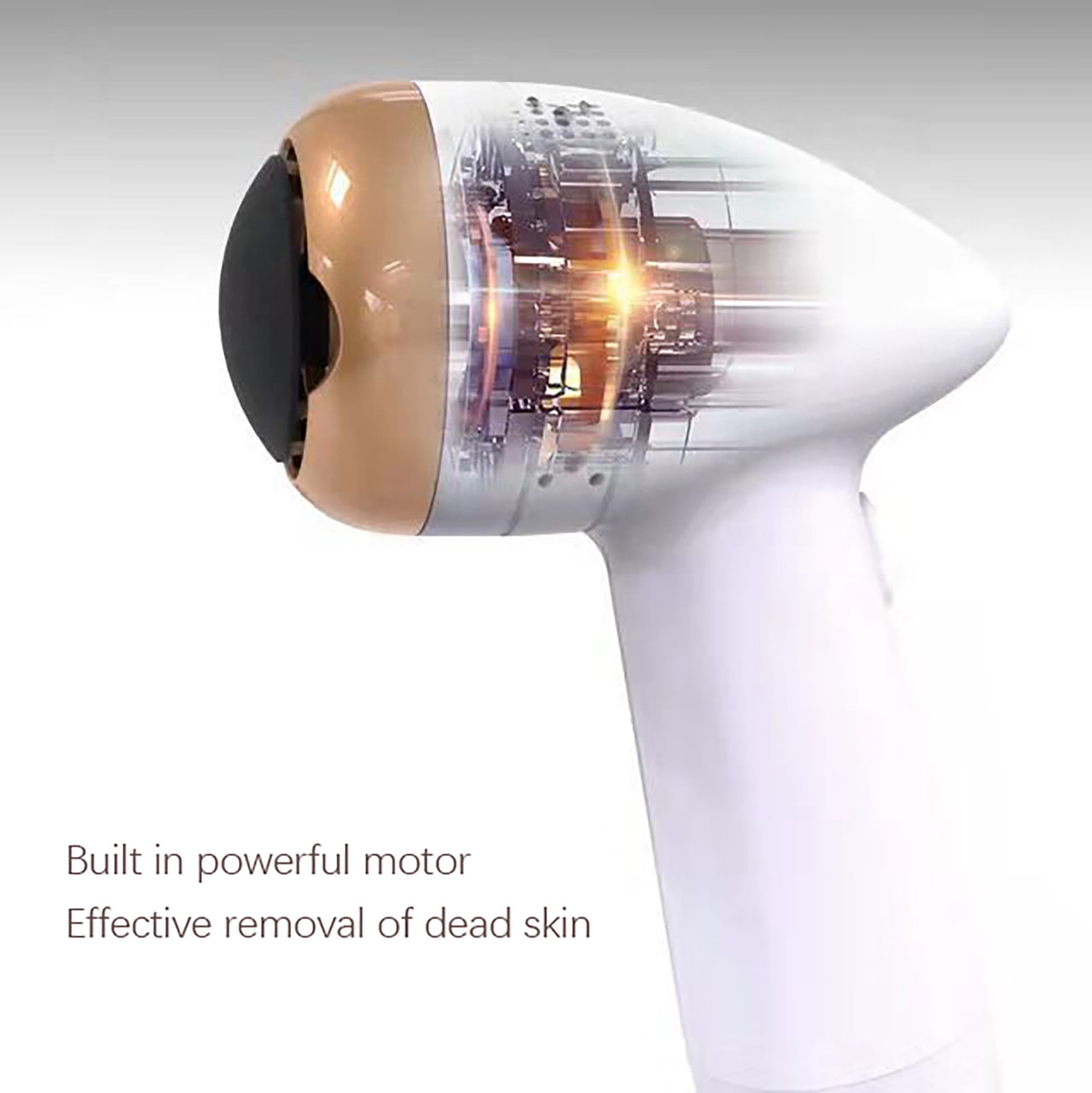 SPOORYYO USB Rechargeable Electric Callus Remover with 3 Grinding Heads and Vacuum Suction for Gentle Pedicure at Home