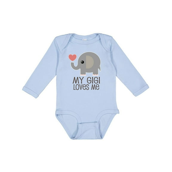 Inktastic My Gigi Loves Me Grandchild Boys or Girls Long Sleeve Baby Bodysuit