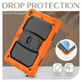 thumbnail image 7 of Case for iPad 9.7 2018 2017/iPad Pro 9.7/iPad Air 1 2, Dual Layer Shockproof Heavy Duty Rugged Hybrid Kickstand Protective Cover with Shoulder Strap & Pencil Holder, Orange, 7 of 7