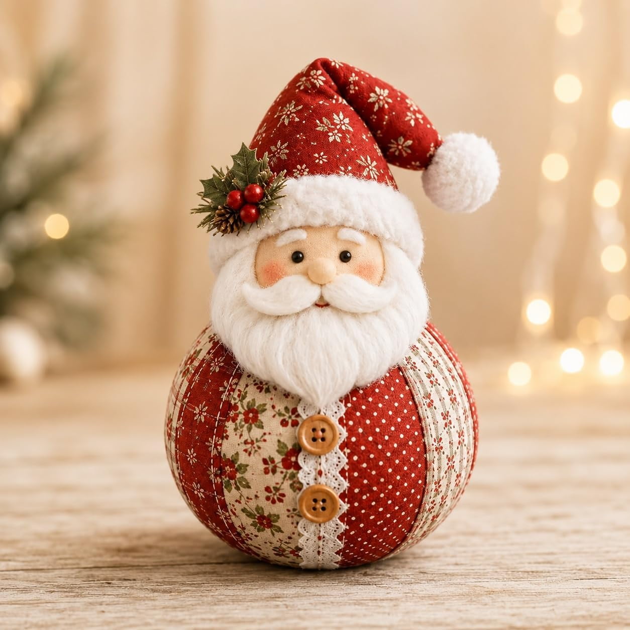 Patchwork Doll Sewing DIY Kit Pre‑Cut Fabric Character Santa Craft Beginner Friendly Handmade Farmhouse Christmas Decor Creative Holiday Gift For Craft Lovers(k)
