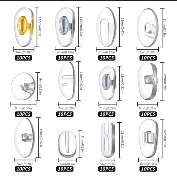 ckepdyeh Eyeglass Nose Pads,Soft Jelly-Like & Air Chamber Silicone Nose Pads,Screw-in Glasses Nose