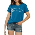 thumbnail image 2 of Langwyqu New Fashion Women Bohemia Dandelion Print Tee Shirt Lady Girl Short Sleeve T-shirt Boho Graphic Tee, 2 of 5