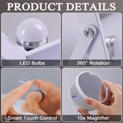 Fenchilin 10x12 Vanity Makeup Mirror with Lights Tabletop Metal White