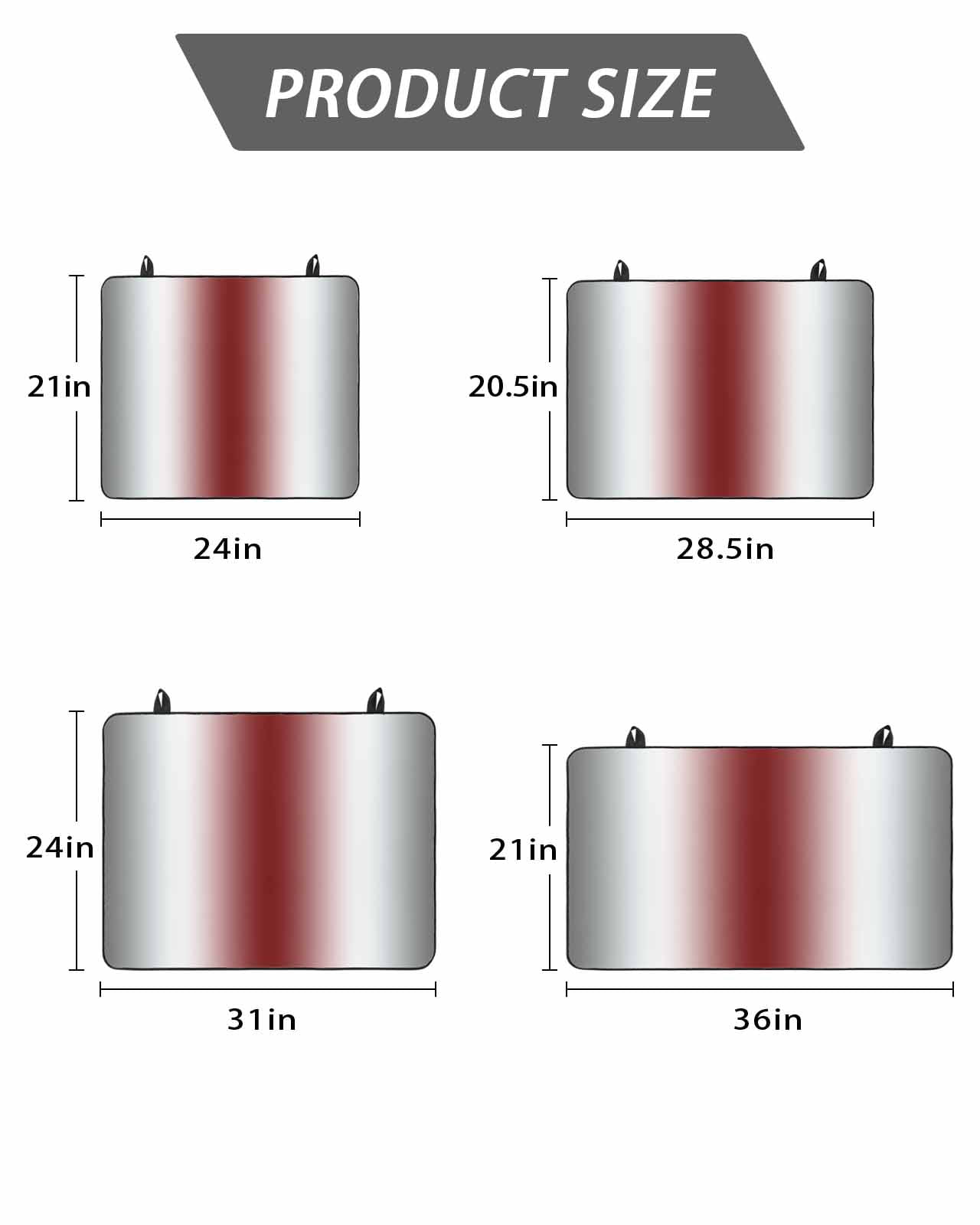 Stove Top Covers for Electric Stove, Red Grey White Glass Stovetop Cover Protector, Farmhouse Ombre Color Modern Simple Induction Cooktop Protector Oven Mat for Kitchen Countertop 24"x21"