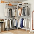 thumbnail image 6 of 900LBS Capacity Clothing Rack with Wire Shelves Sturdy Metal Wardrobe Closet White, 6 of 10